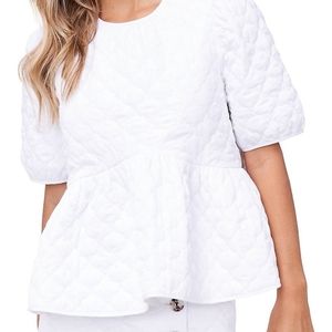 SOLD - *NWT* EN SAISON Quilted Babydoll Top